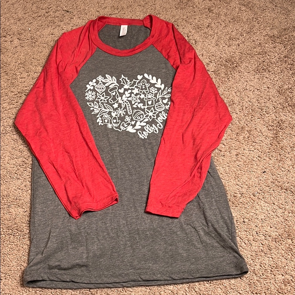 Logo Red and Gray Bella Canvas Print Long Sleeve Shirt